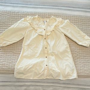 Girls Zara ivory corduroy dress.